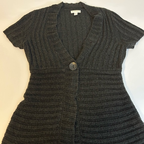 Charter Club Sweaters - Charter Club Black one-button Short Sleeve Cardigan